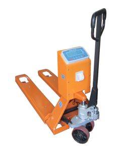 MANUAL MILD STEEL PALLET TRUCK SCALEWITH SCALES AND WITH INTERNAL PRINTER